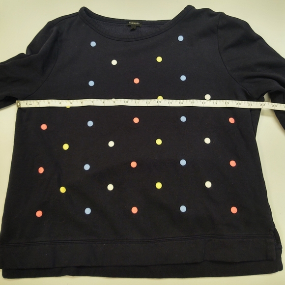 TALBOTS Navy Blue Polka Dot Sweater by Talbots with Long Sleeves - Picture 6 of 8